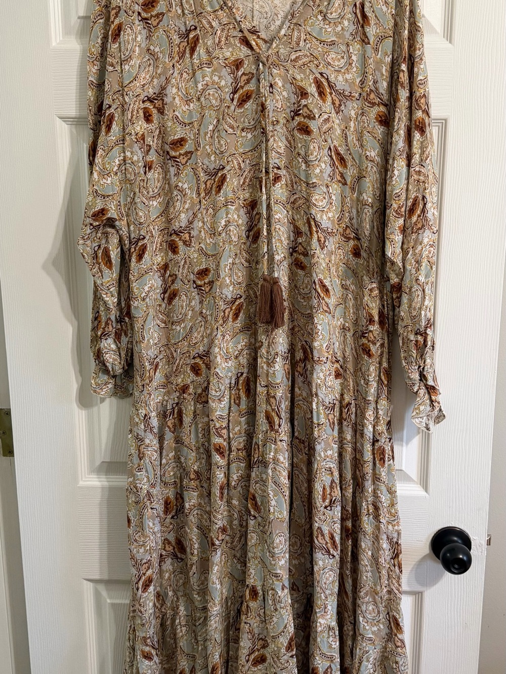 Dress Forum Paisley Maxi Dress in Beige and Brown